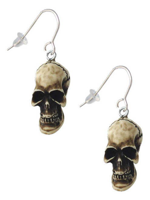 Resin Skull French Earrings