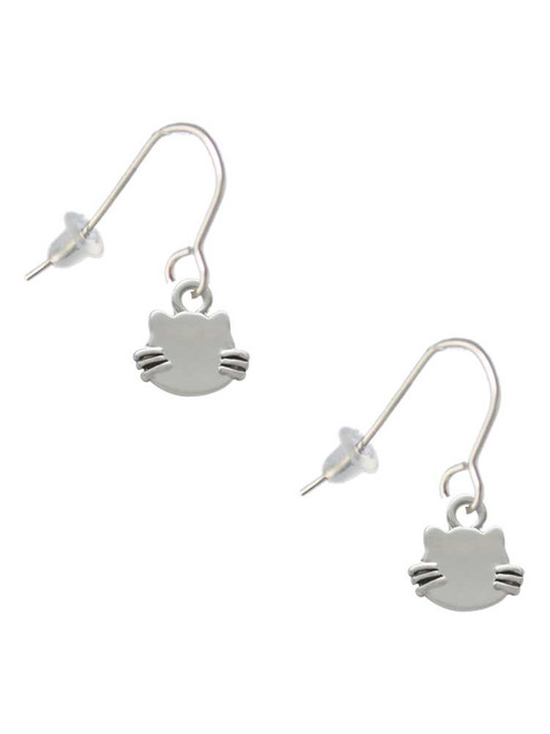 Mini Cat Face with Whiskers French Earrings