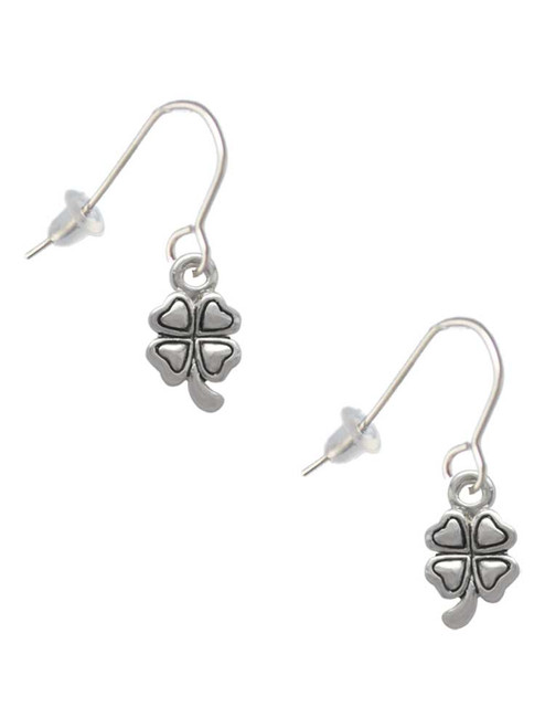 Mini Four Leaf Clover French Earrings