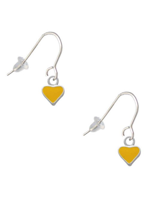 Mini Two Sided Yellow Heart French Earrings