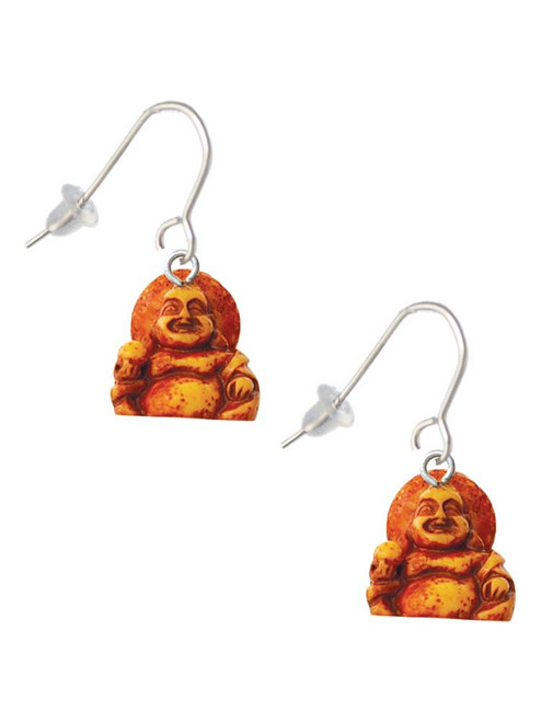 Resin Laughing Buddha French Earrings