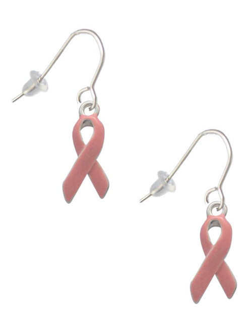 Pink Ribbon French Earrings