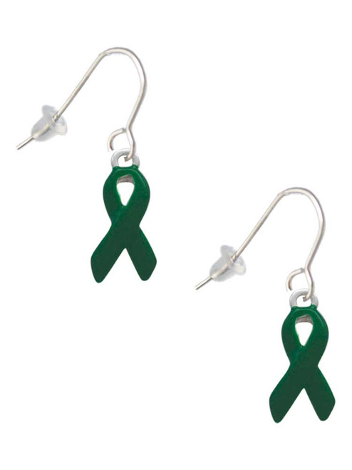 Green Ribbon French Earrings