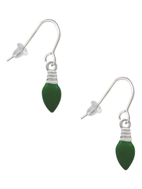 Green Christmas Light French Earrings