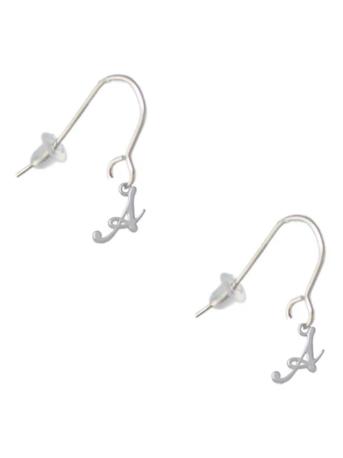 Mini Gelato Script Initial - A - French Earrings