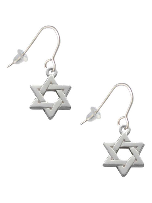 Star Of David French Earrings