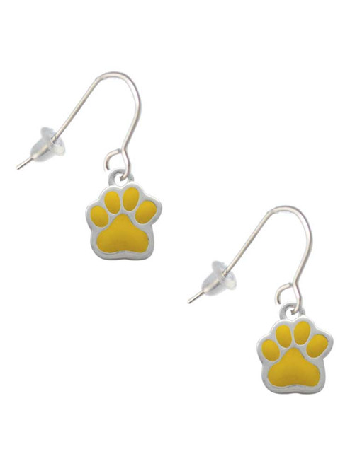 Small Yellow Paw French Earrings