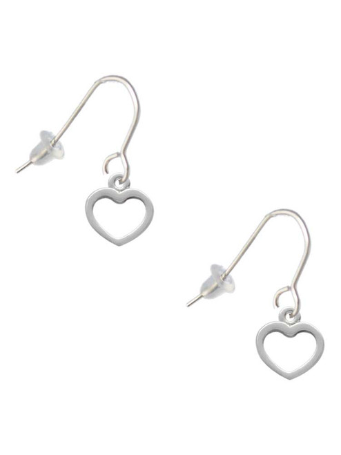 Mini Outline Heart French Earrings