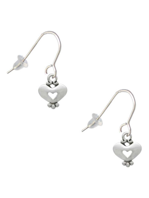Mini Heart with Cutout French Earrings