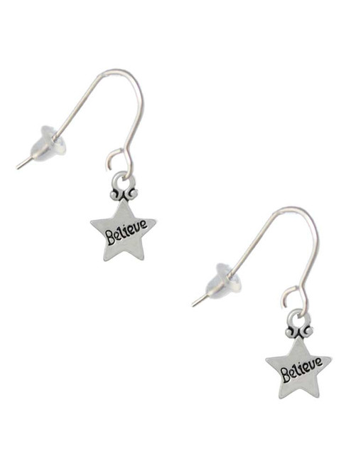 Mini ''Believe'' Star French Earrings