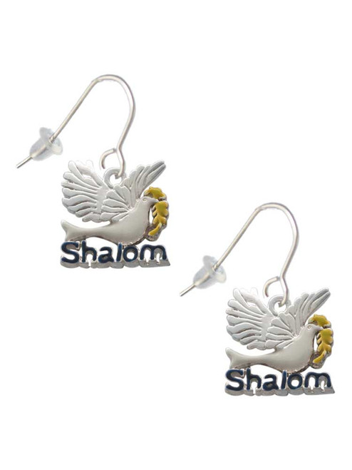 Shalom with Dove French Earrings
