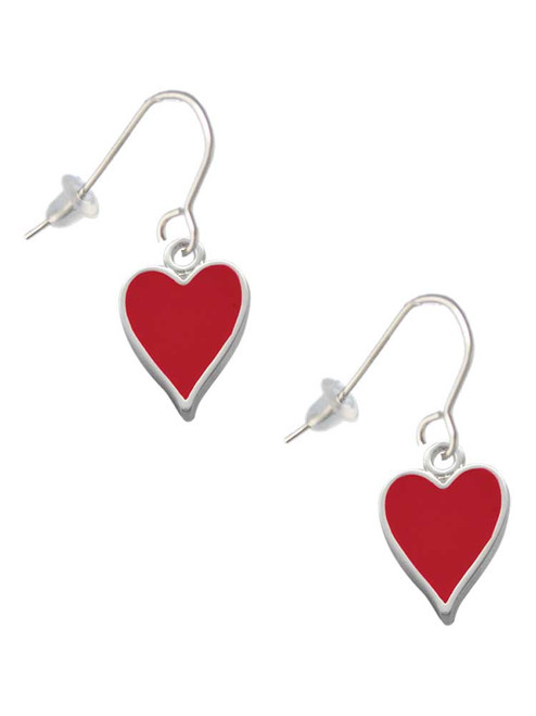 Card Suit - Heart French Earrings
