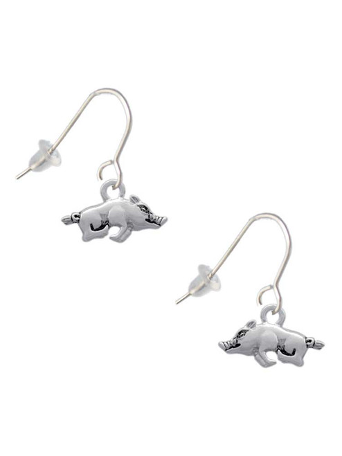 Antiqued Razorback French Earrings