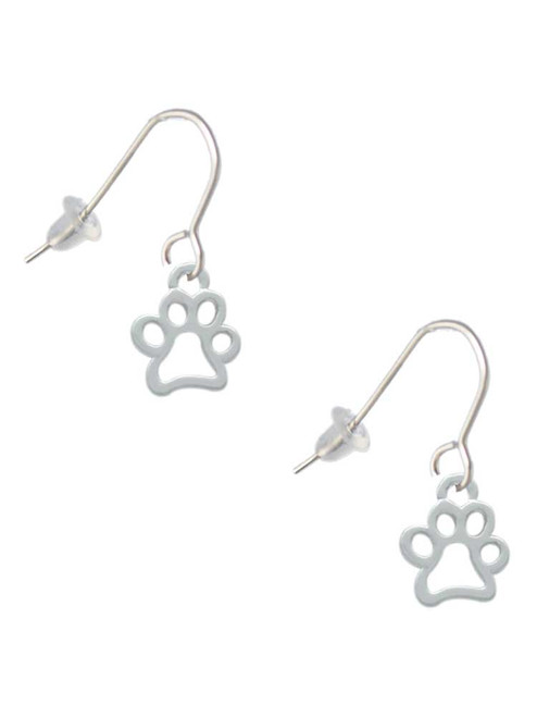 Small Open Paw French Earrings