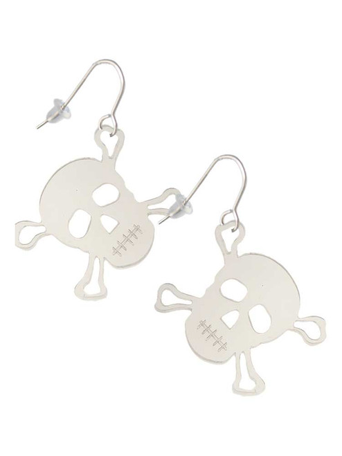 Acrylic Large Clear Skull French Earrings