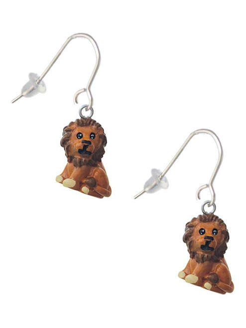 Resin Tan Lion French Earrings