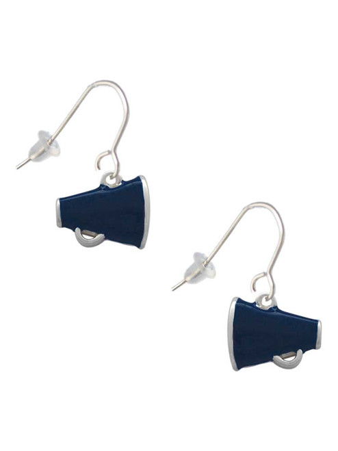 Small Navy Blue Megaphone French Earrings