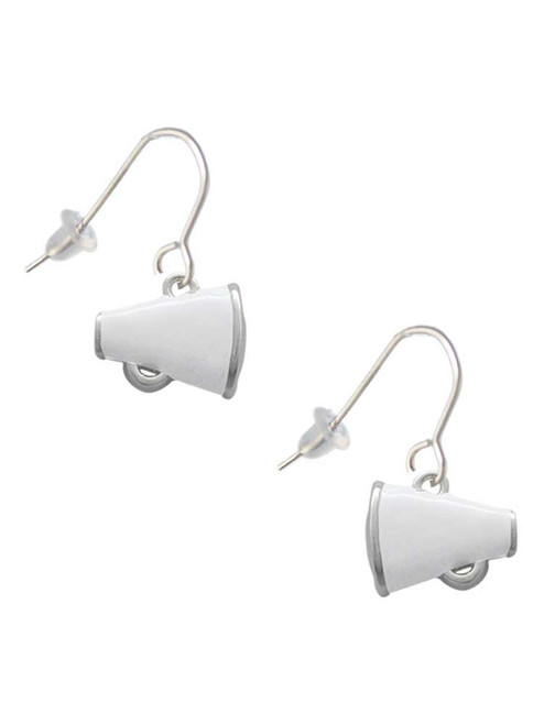 Small White Megaphone French Earrings