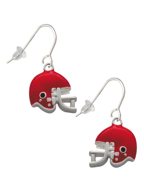 Small Red Football Helmet French Earrings