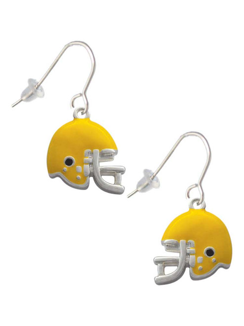 Small Yellow Football Helmet French Earrings