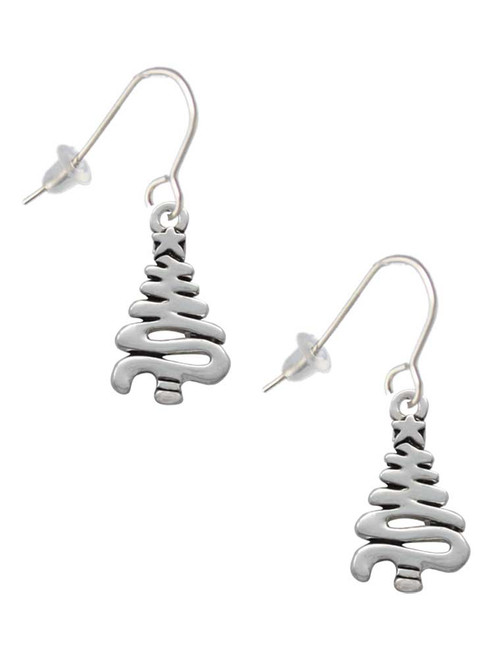 Christmas Tree Zig Zag French Earrings