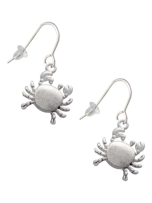Antiqued Crab French Earrings