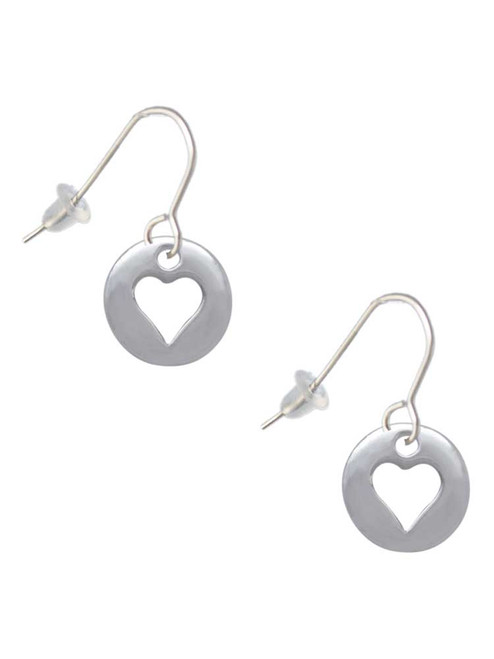 Pebble with Heart Cutout French Earrings
