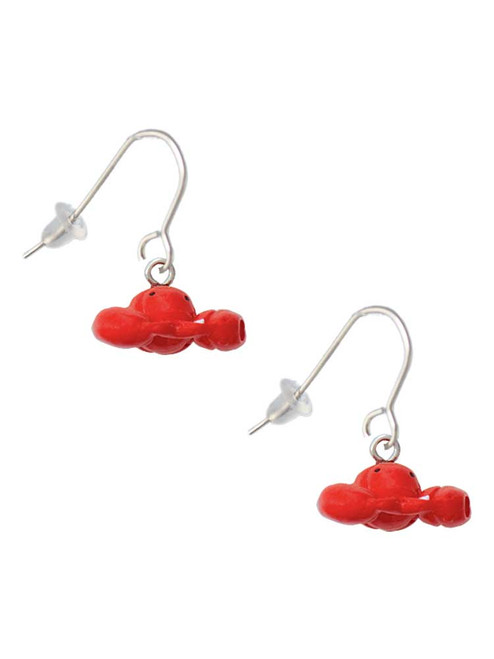 Resin Puffy Red Lobster French Earrings