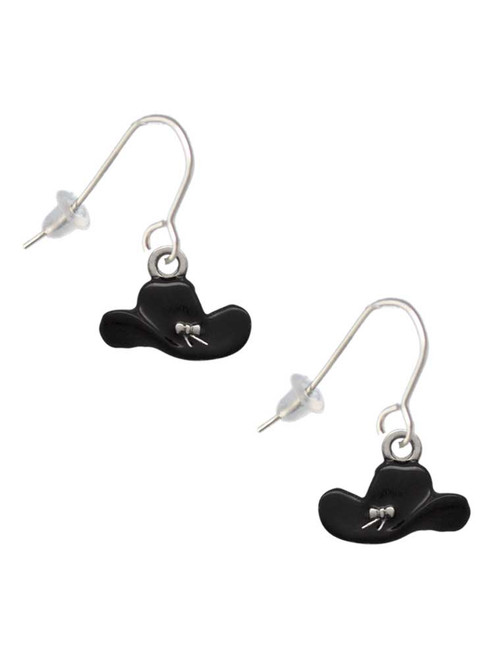 Black Cowboy Hat French Earrings