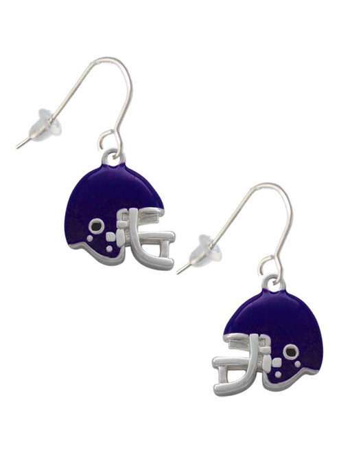 Small Purple Football Helmet French Earrings
