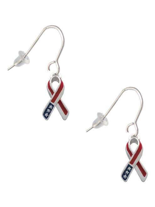 Patriotic Ribbon French Earrings
