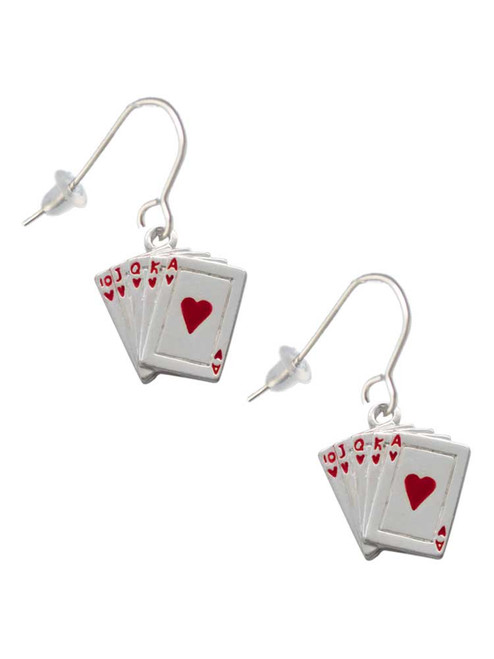 Card Hand - Hearts French Earrings