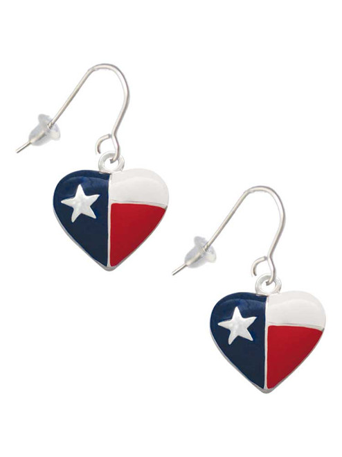 Texas Lone Star Heart French Earrings