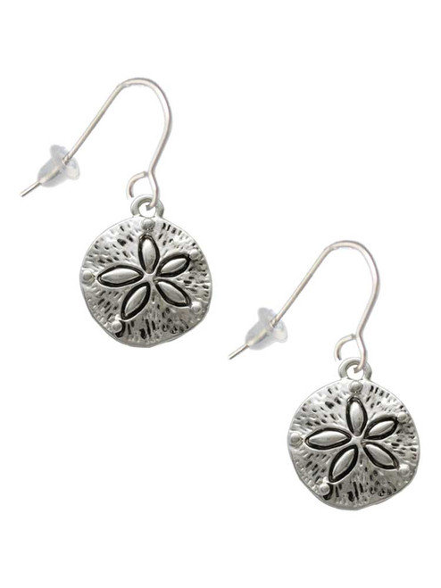 Antiqued Sand Dollar French Earrings