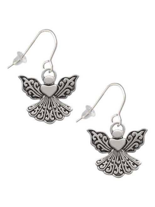 Angel with Heart French Earrings