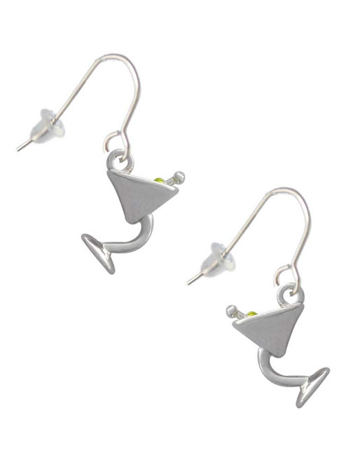 Martini Drink with Olive French Earrings