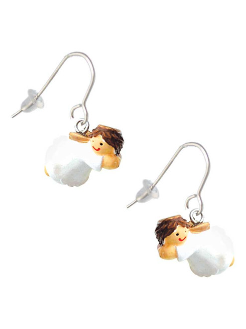 Resin Flying Angel French Earrings