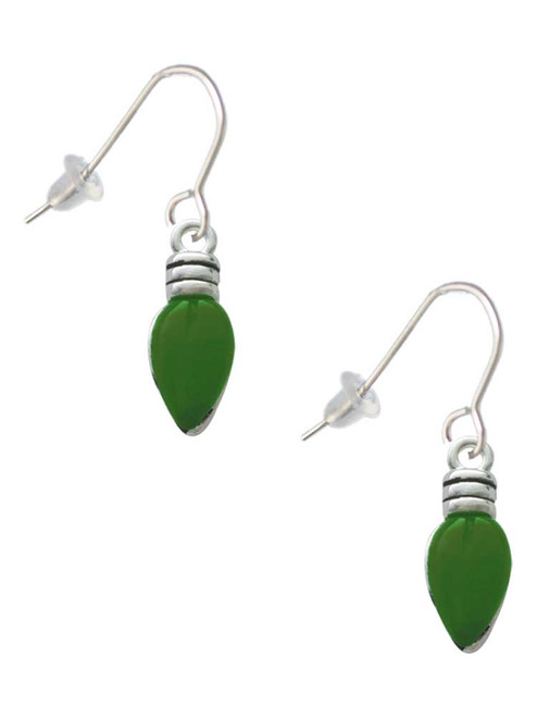 Christmas Lights - Green Resin French Earrings