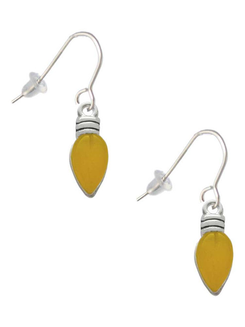 Christmas Lights - Hot Yellow Resin French Earrings