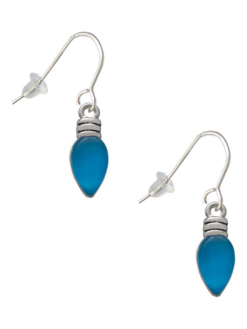 Christmas Lights - Hot Blue Resin French Earrings