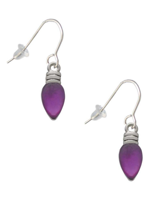 Christmas Lights - Purple Resin French Earrings