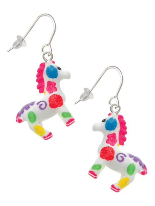 Resin Bright Paint Pony French Earrings