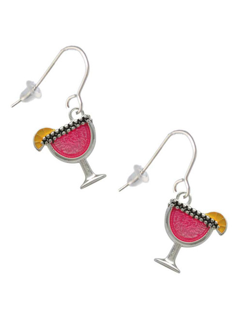 Hot Pink Tropical Drink French Earrings