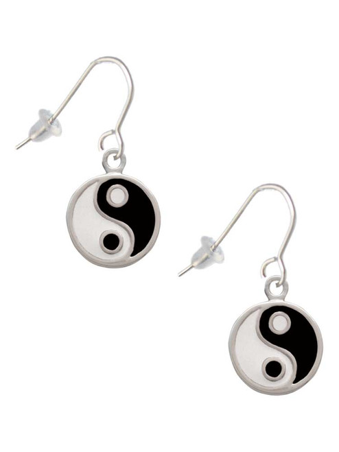 Enamel Yin and Yang French Earrings