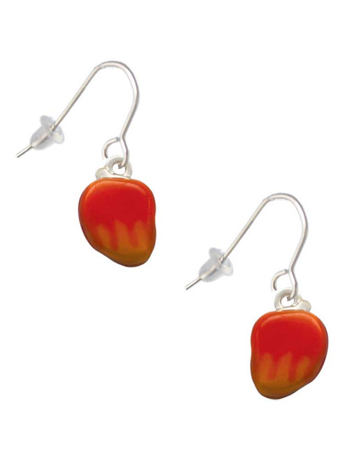3-D Enamel Mango French Earrings