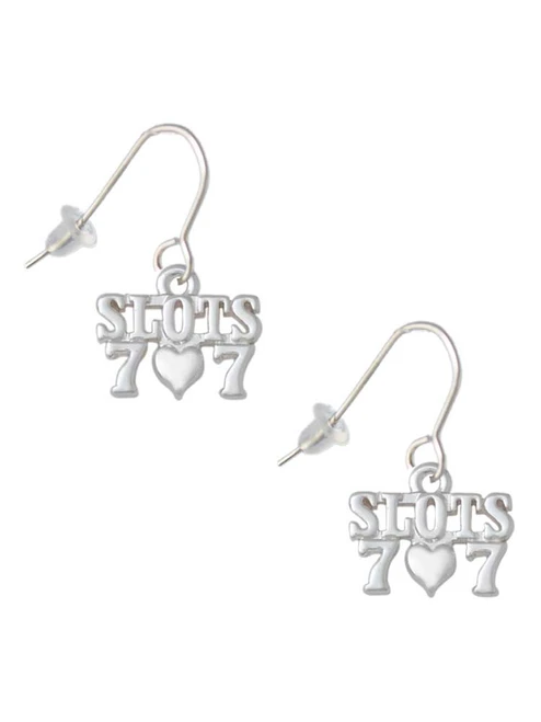 Slots with Heart and Lucky 7s French Earrings