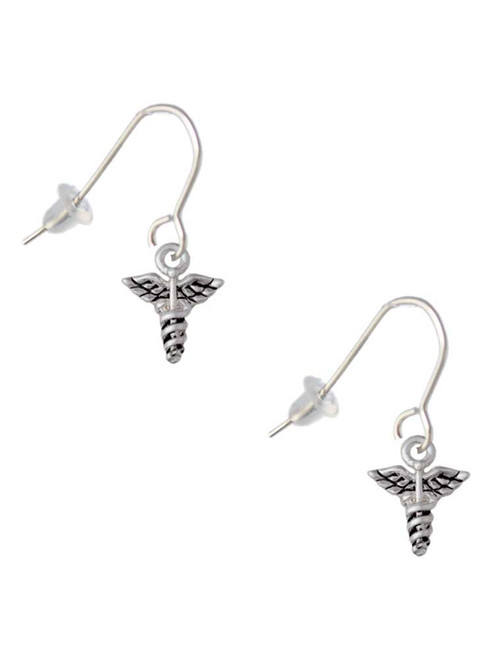 Mini Caduceus French Earrings