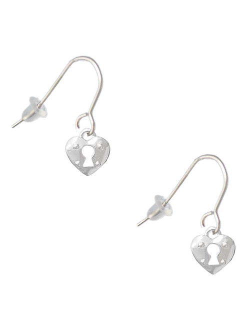 Mini Heart Lock French Earrings