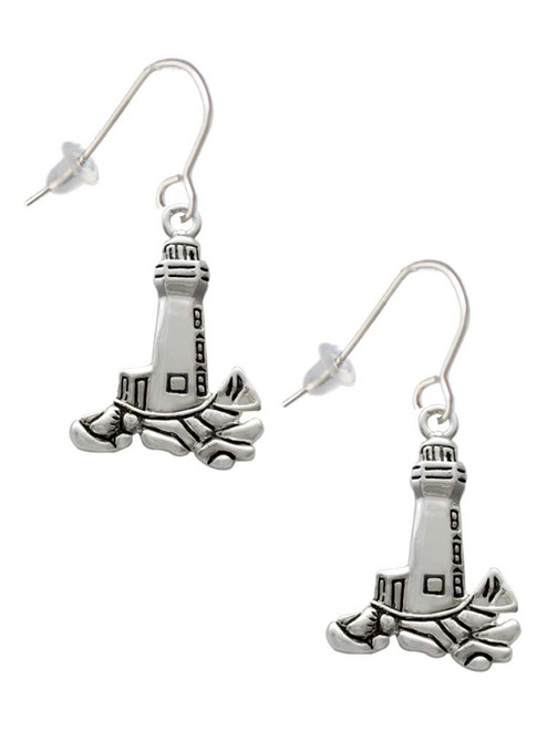 Antiqued Lighthouse French Earrings