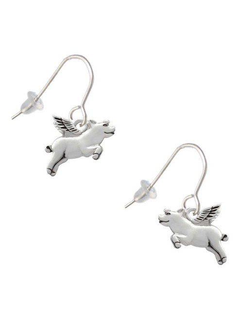 Flying Pig French Earrings